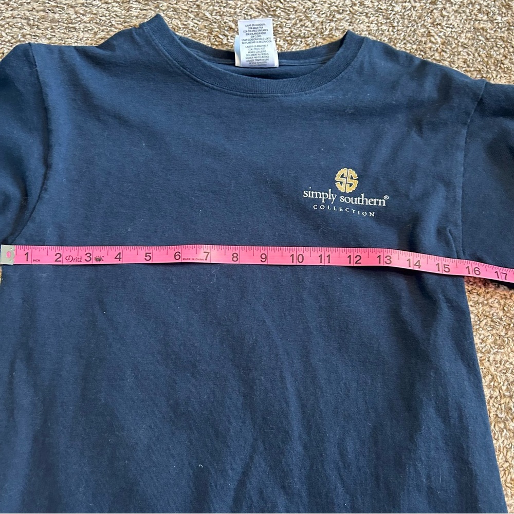 Simply Southern Small Navy blue Nana Bear long sleeve shirt, 100% cotton - Picture 6 of 6